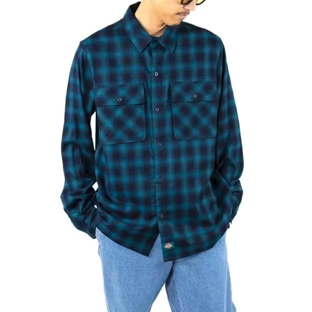 Dickies - Houston Plaid Flannel Shirt Dark Lincoln Green.