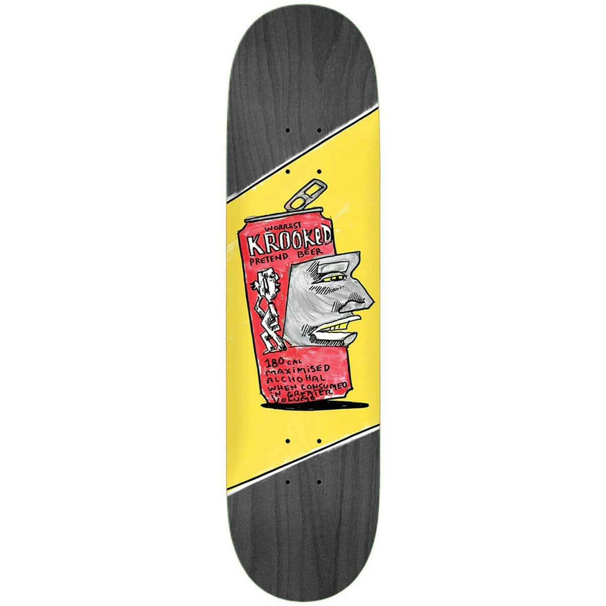 Krooked - Bobby Worrest Pretend Beer Black 8.75 Skateboard Deck.
