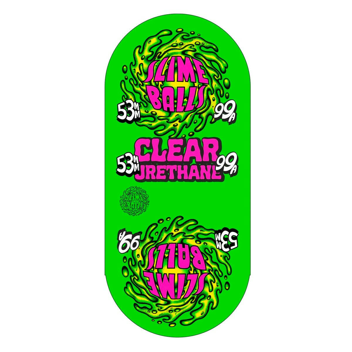 Slime Balls - Mirror Vomits Clear 53MM 99A Skateboard Wheels.