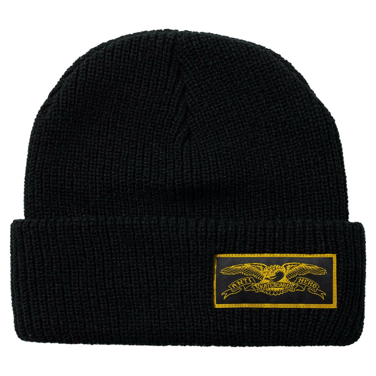Anti Hero - Stock Eagle Label Cuff Beanie Black/Mustard.