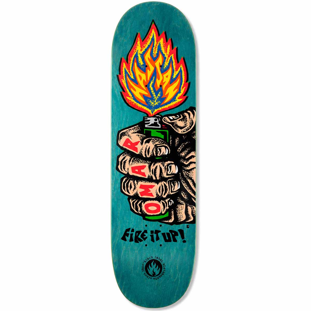 Black Label Omar Hassan Fire It Up 9.0 Skateboard Deck
