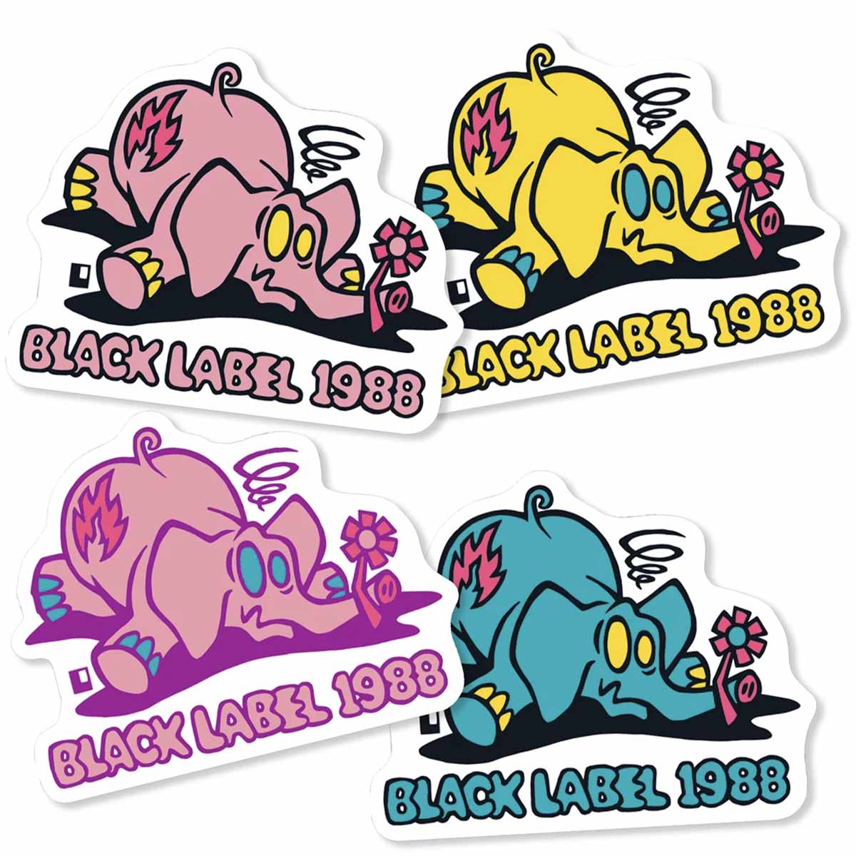 Black Label Pink Elephant Sticker