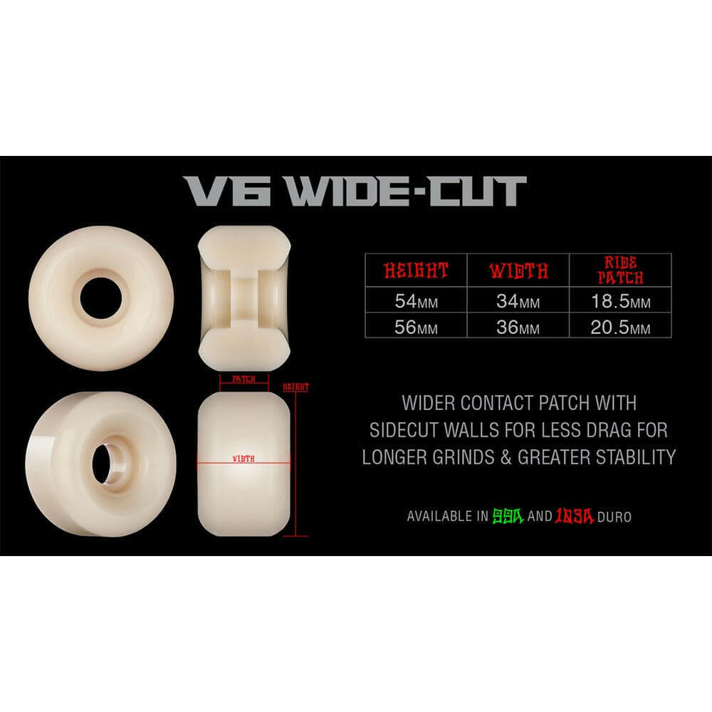 Bones - XF Leaving 53MM 99A V6 Wide-Cut Skateboard Wheels.