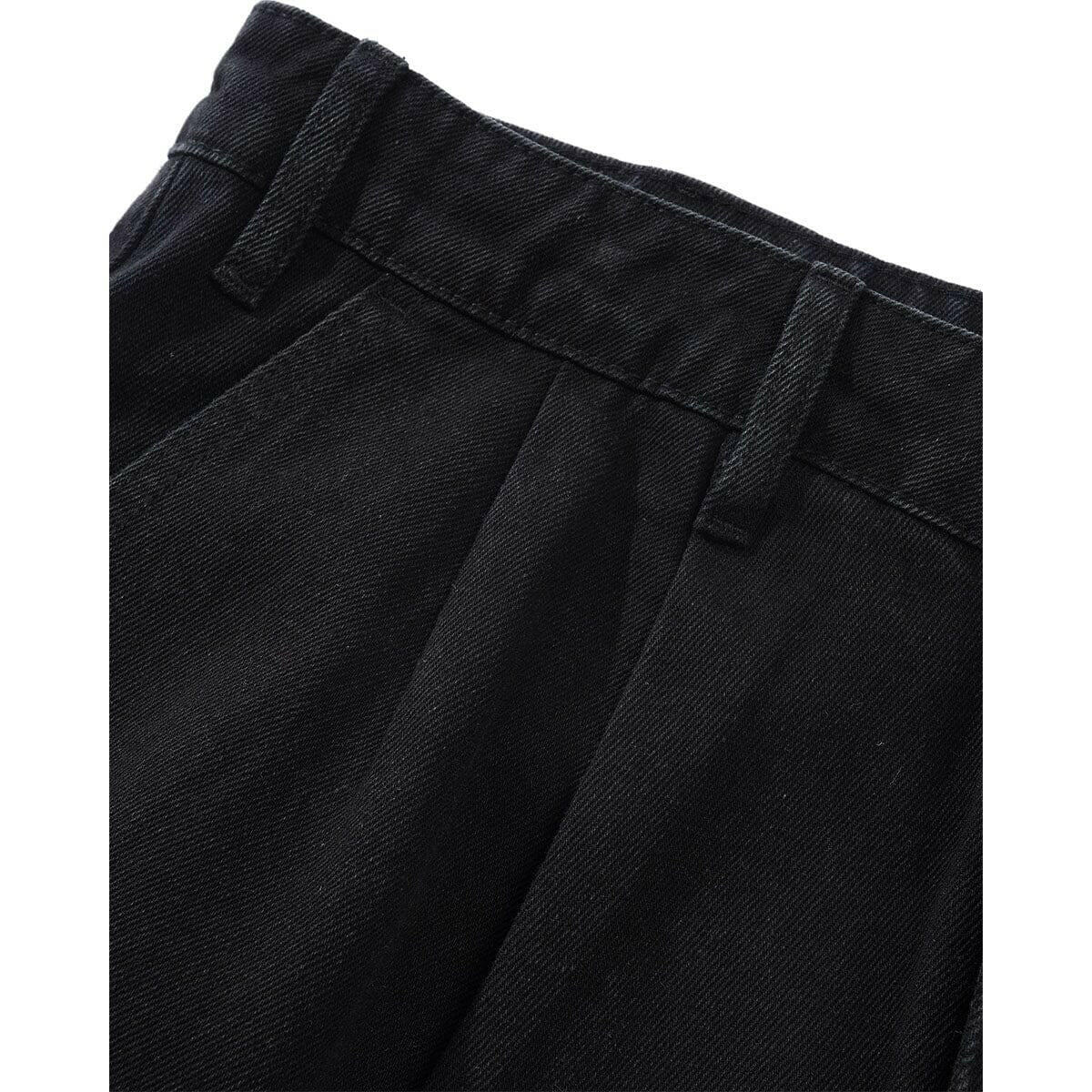 Butter Goods - Blue Note Pleated Denim Jeans Washed Black.