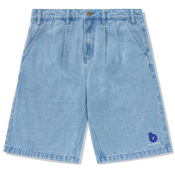 Butter Goods - Blue Note Pleated Denim Shorts Washed Indigo.