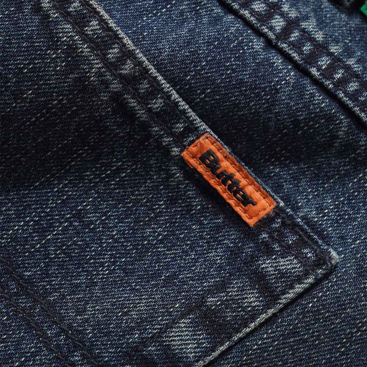 Butter Goods Carpenter Denim Shorts Slub Dark Indigo Pocket Detail