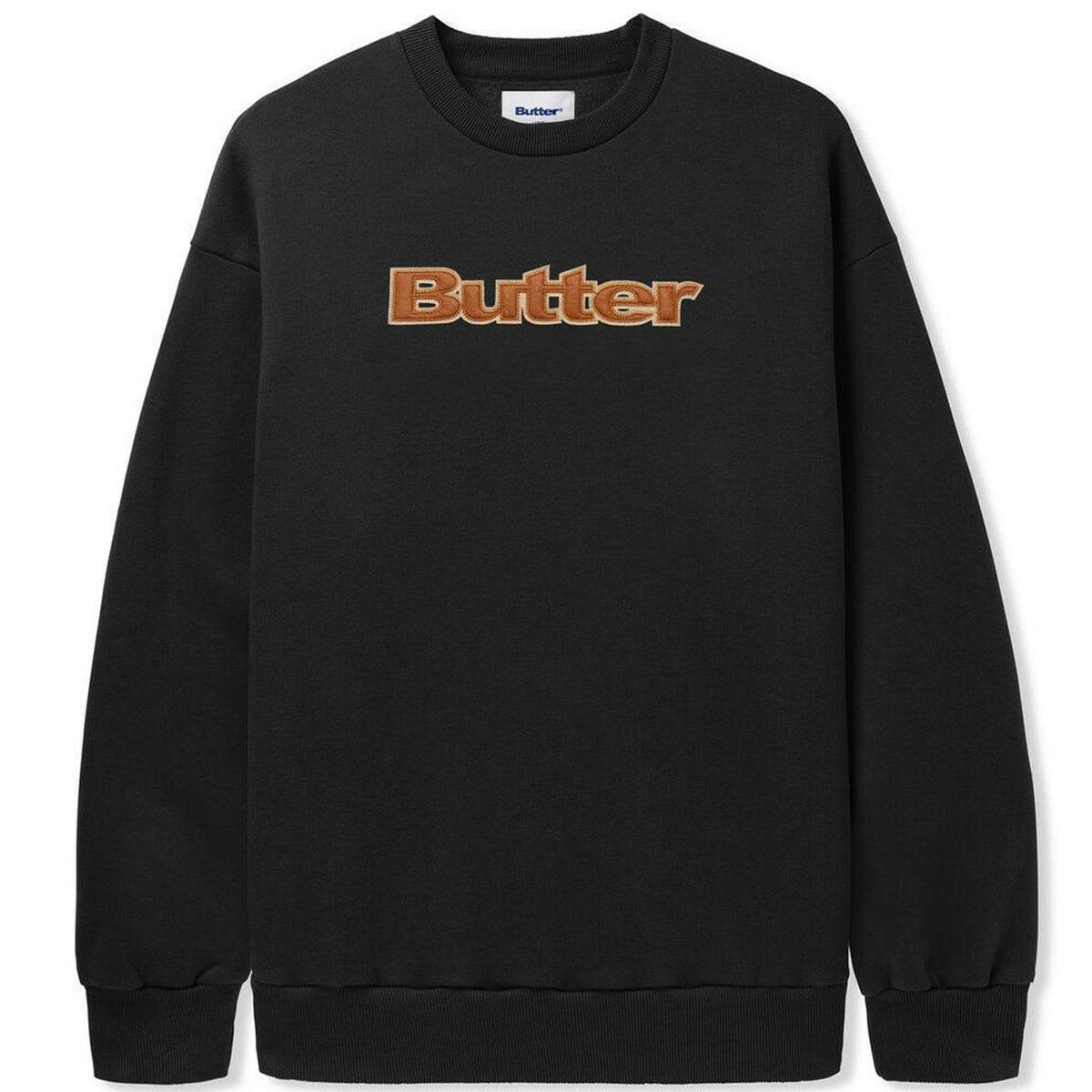 Butter Goods - Felt Logo Applique Crew Black.