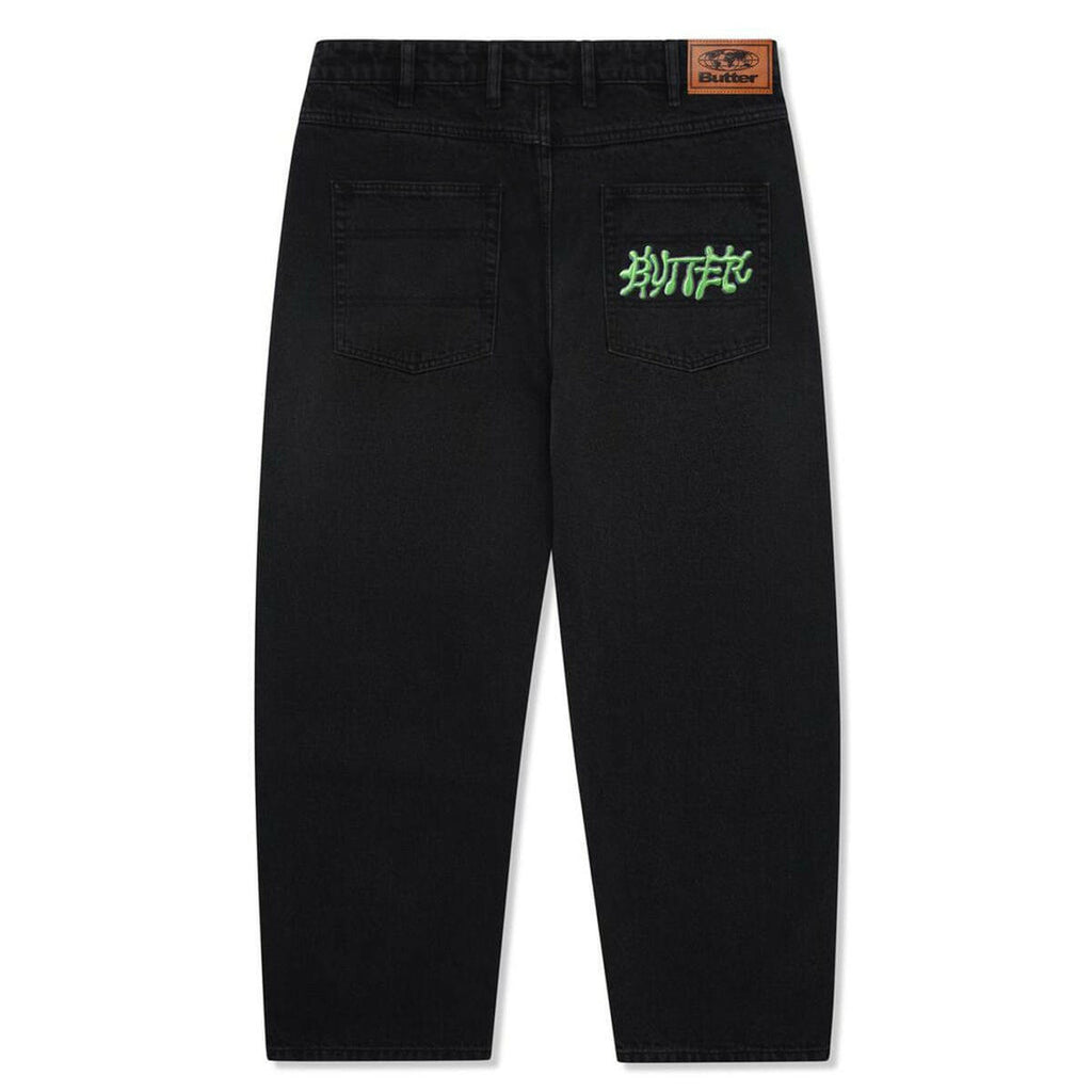 Butter Goods Ink Denim Jeans Worn Black OCD Skate Shop
