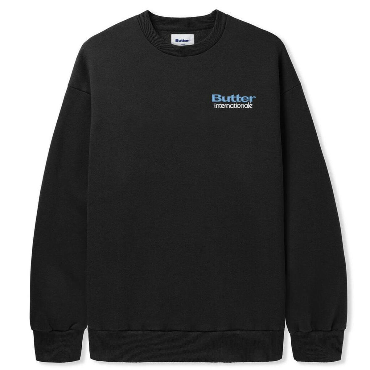 Butter Goods - Internationale Embroidered Crew Black.