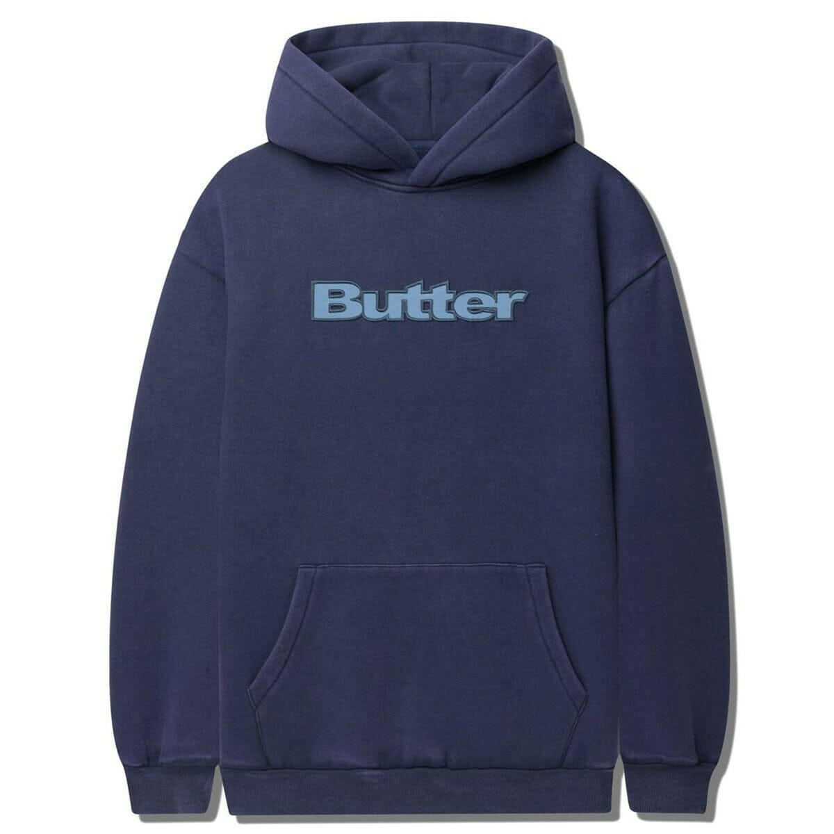 Butter Goods - Nylon Logo Applique Hoodie Navy.