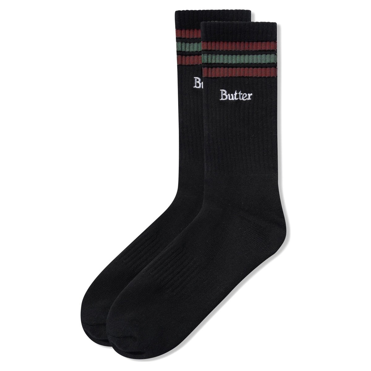 Butter Goods Stripe Socks Black - front