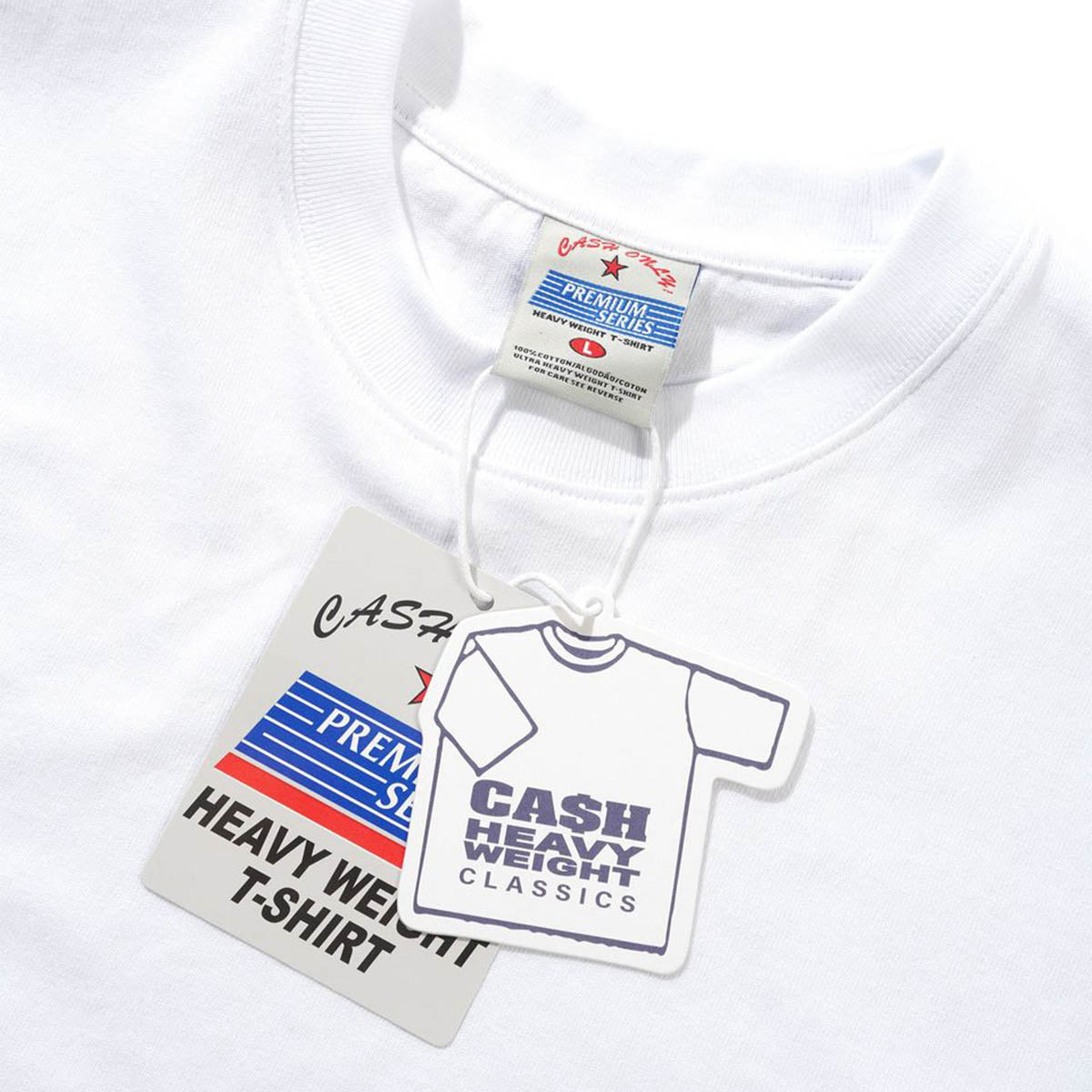 Cash Only Heavy-Weight Tee White Detail 2