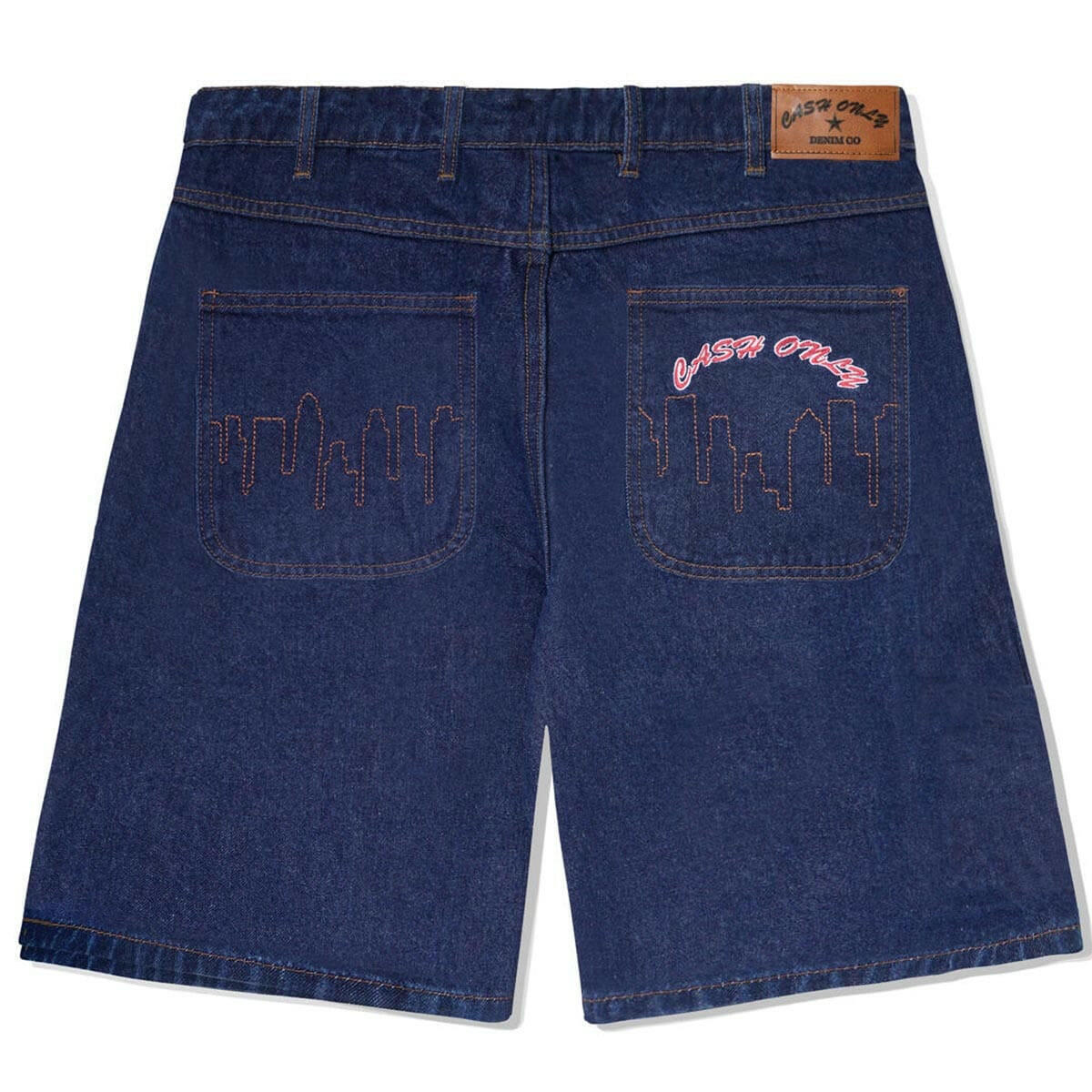 Cash Only - Logo Denim Shorts Raw Indigo.