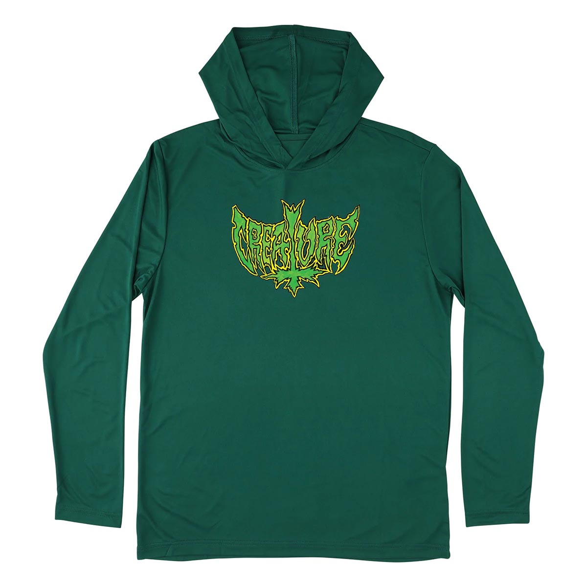 Creature Gravette Hippie Skull L/S Hooded Tee Sport Forest Front