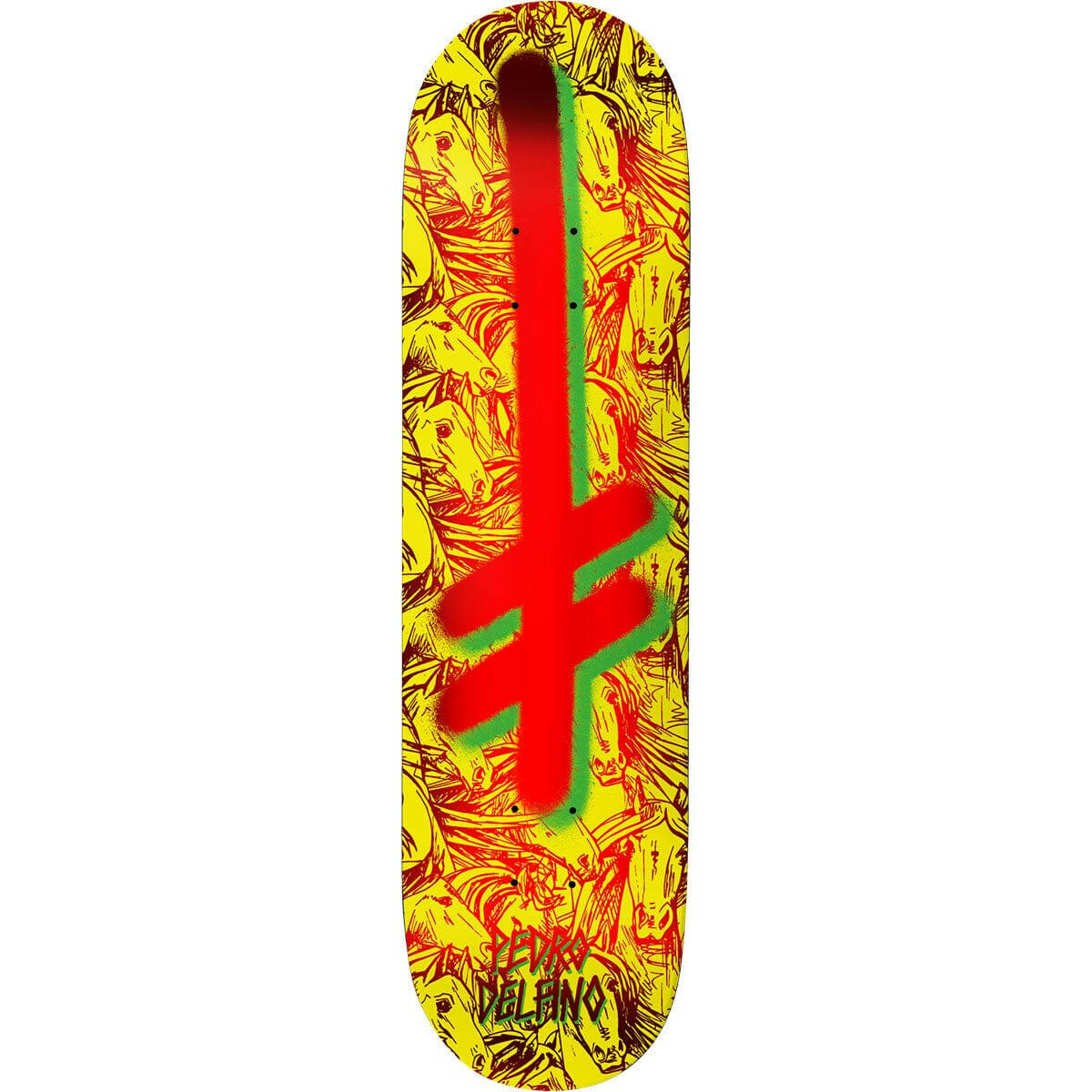 Deathwish - Pedro Delfino Gang Logo Horses 8.25 Skateboard Deck.