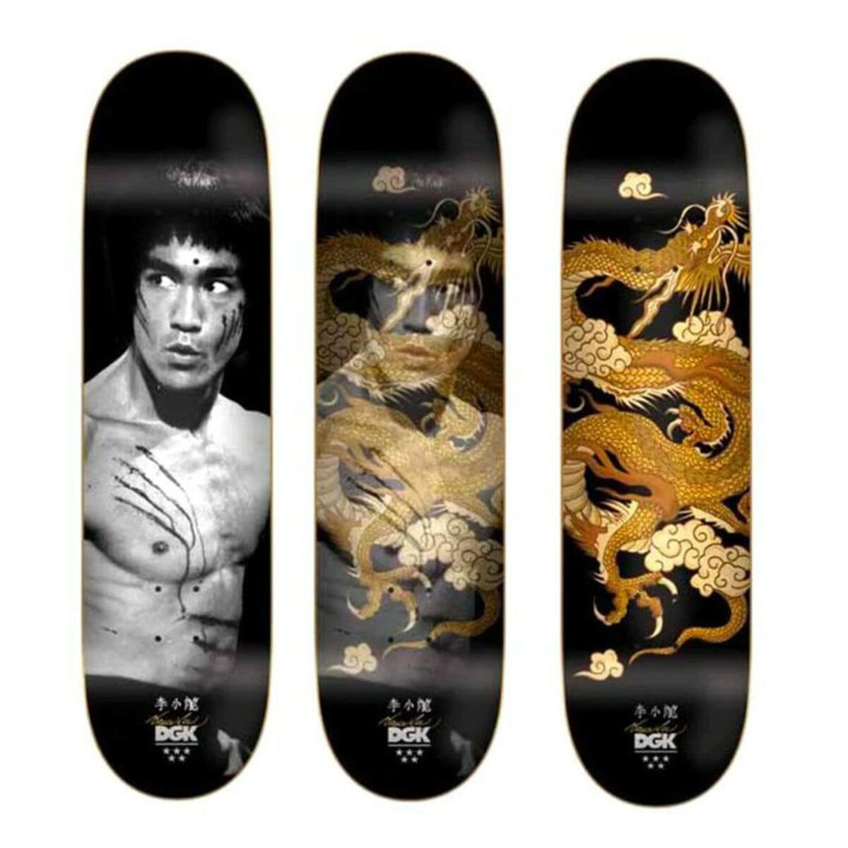 DGK - Bruce Lee Golden Dragon Lenticular 8.0 Skateboard Deck.