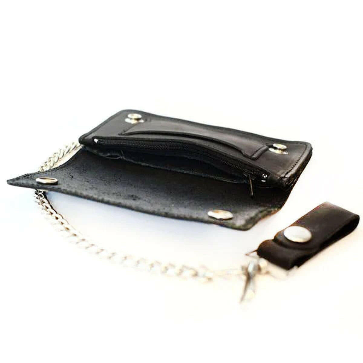 Suicidal Skates - Cross Large Oil Tan Leather Chain Wallet.