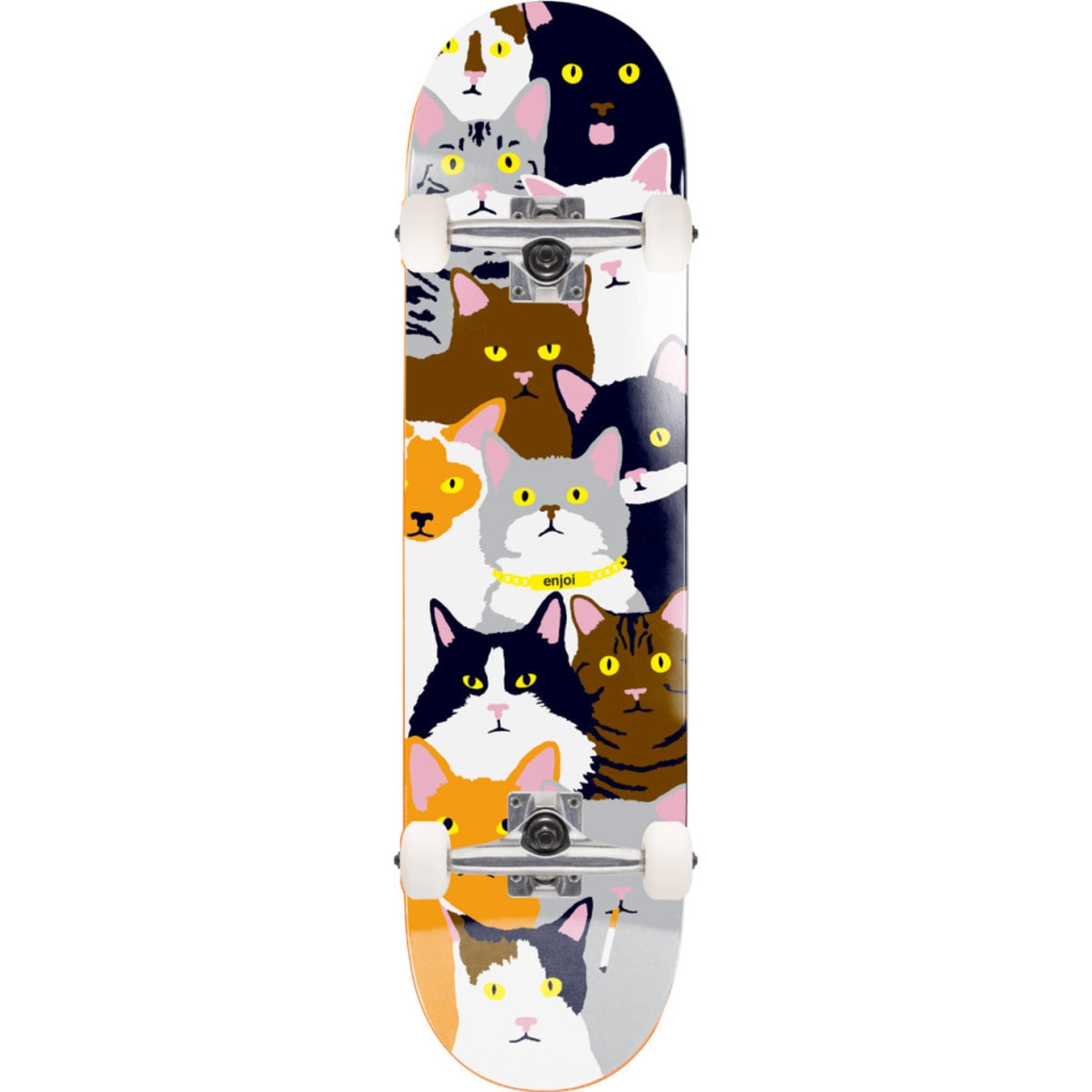Enjoi Cat Collage 7.25 Complete Skateboard Multi - front/graphic view