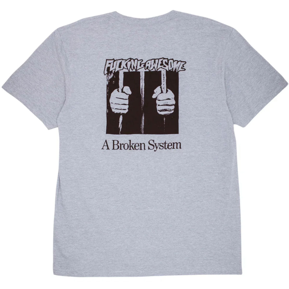 Fucking Awesome - A Broken System Tee Heather Grey