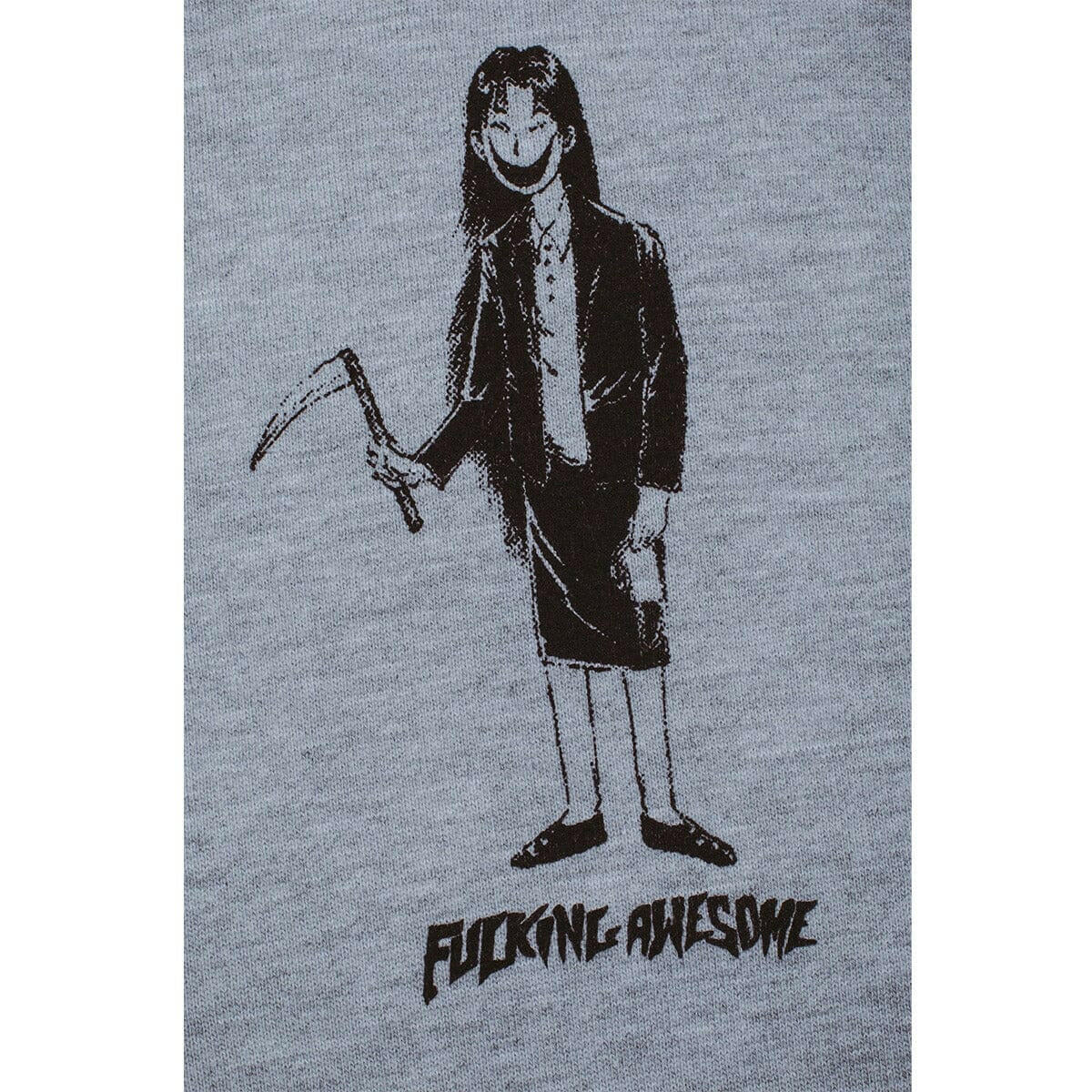 Fucking Awesome - Reaper Girl Hoodie Heather Grey.
