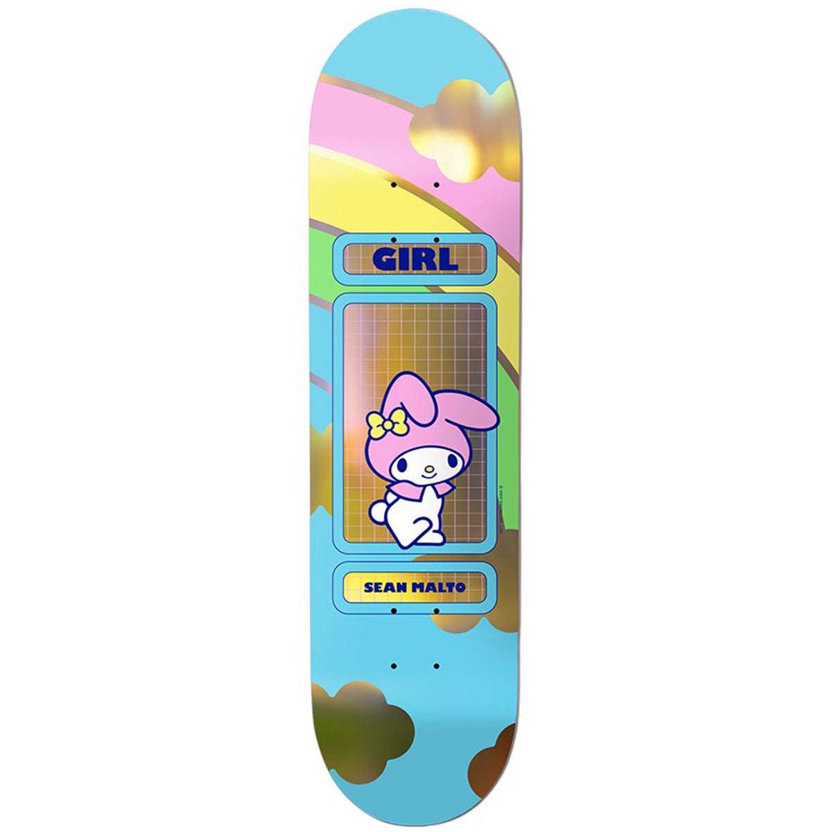 Girl Sean Malto Hello Kitty & Friends Rainbow Blind Bag 8.25 Skateboard Deck Gold Foil