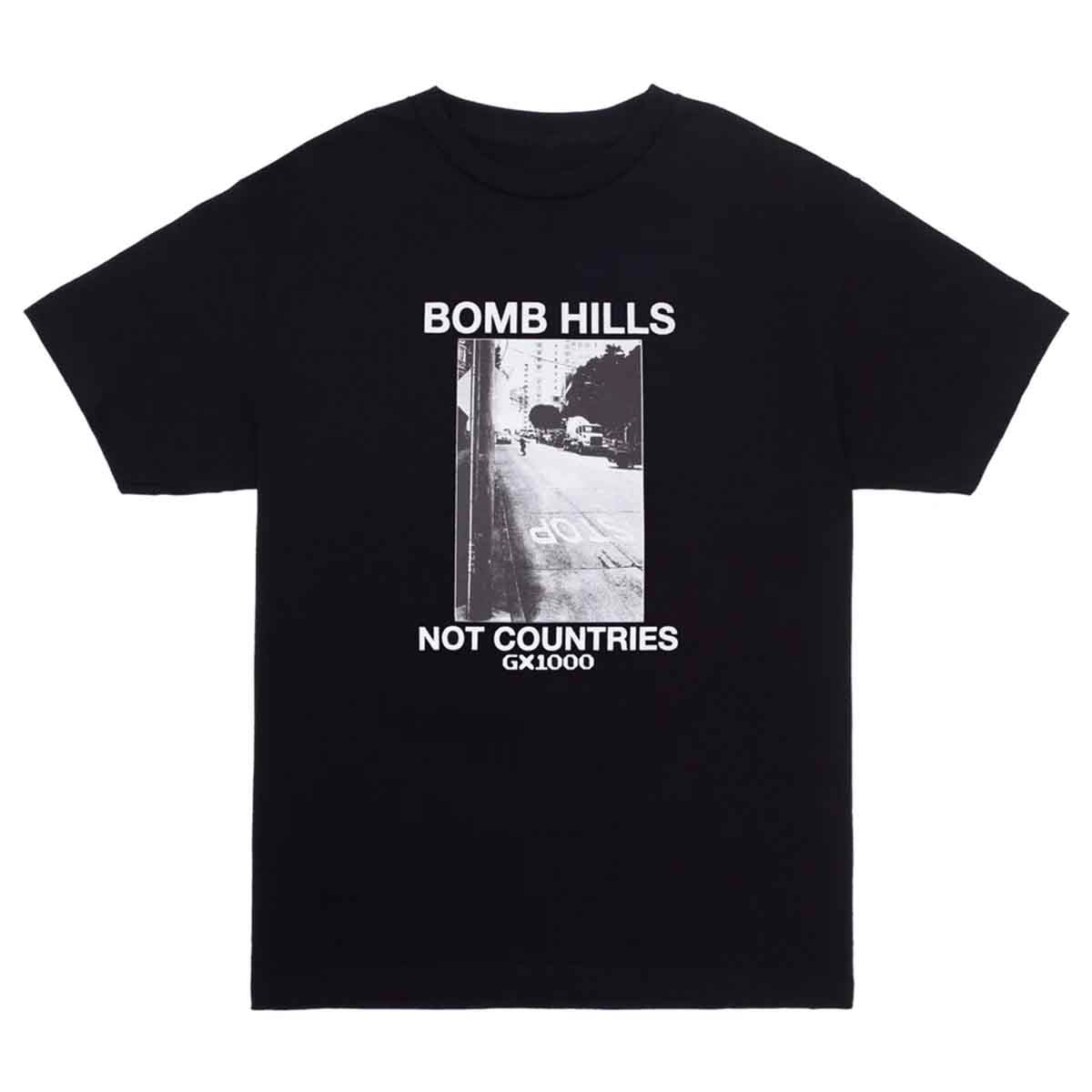 GX1000 Bomb Hills Not Countries Tee Black/White