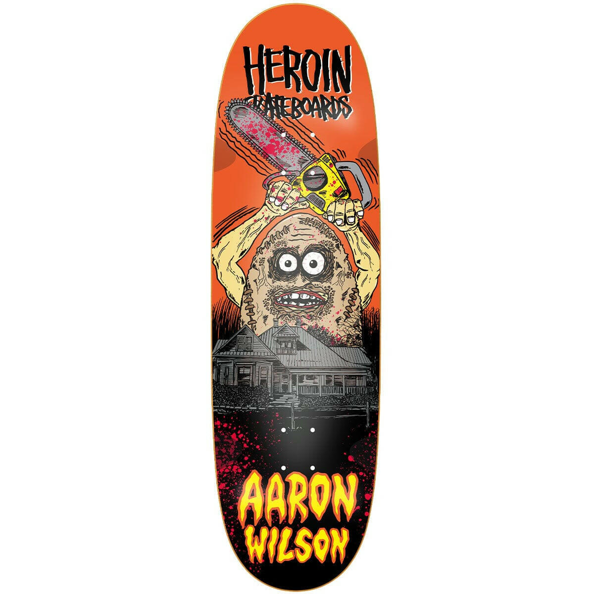 Heroin - Aaron Wilson Teggxas Chain Egg 9.125 Skateboard Deck.