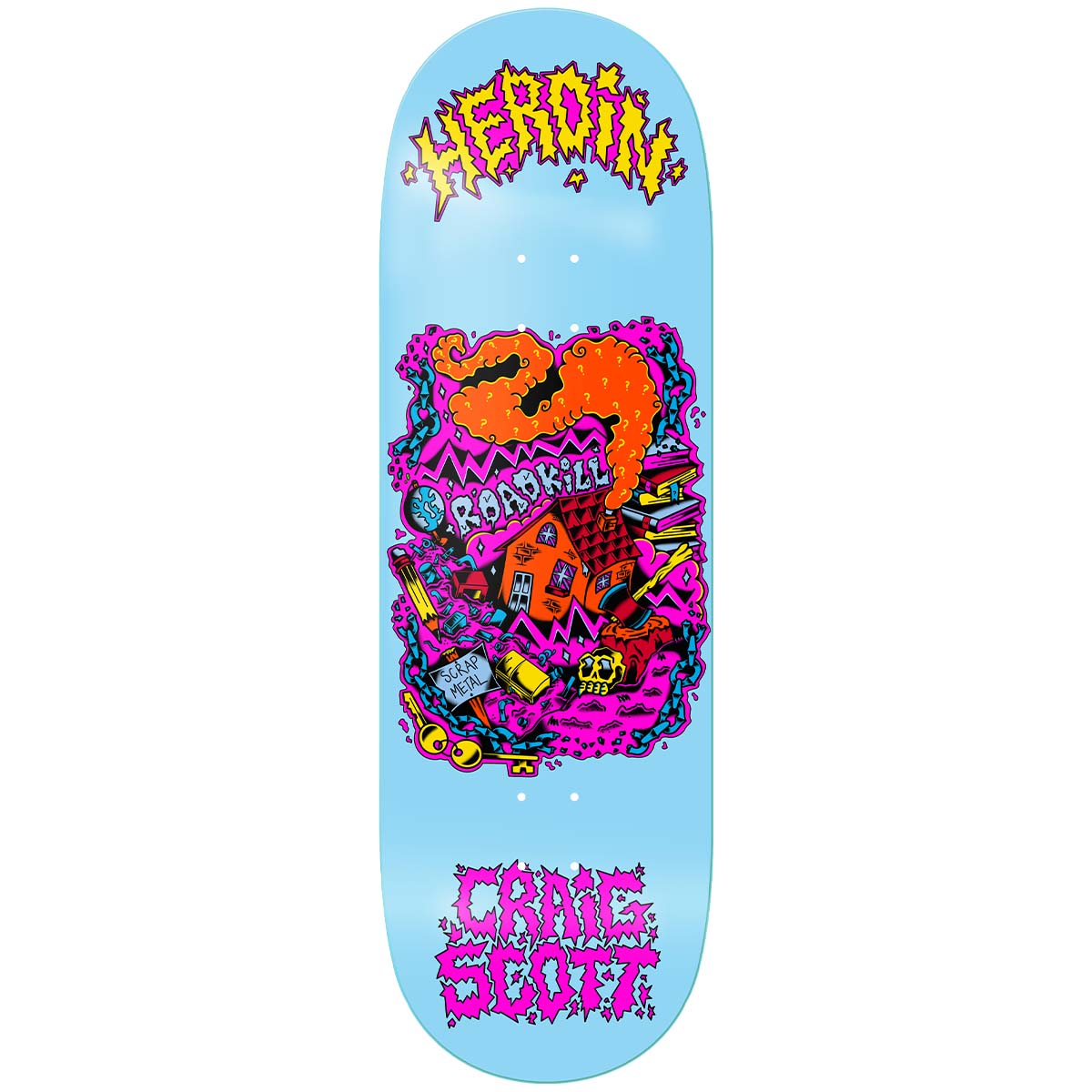 Heroin Craig Questions Scrap Metal 10.0 Skateboard Deck