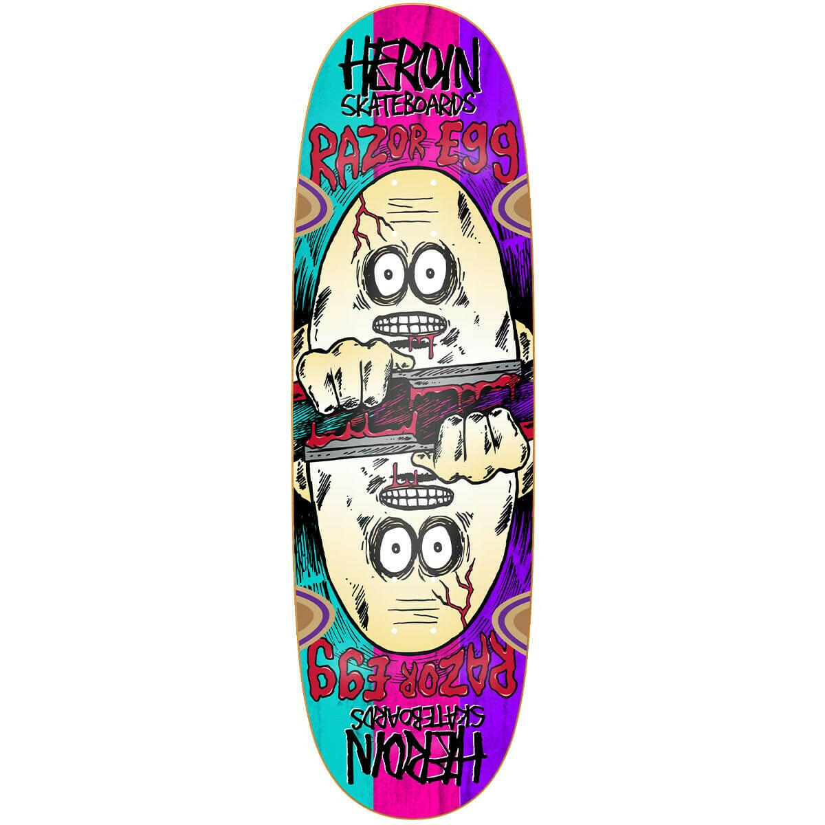 Heroin - Razor Egg Spliced 9.5 Skateboard Deck.