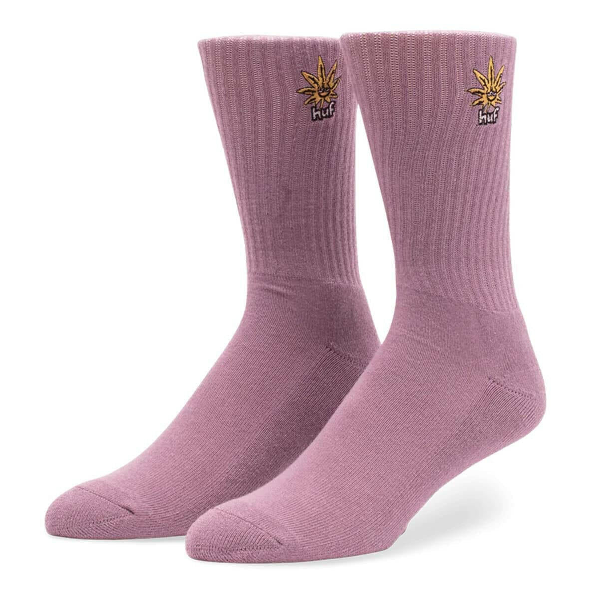 Huf - Green Buddy Embroidered Socks Mauve.