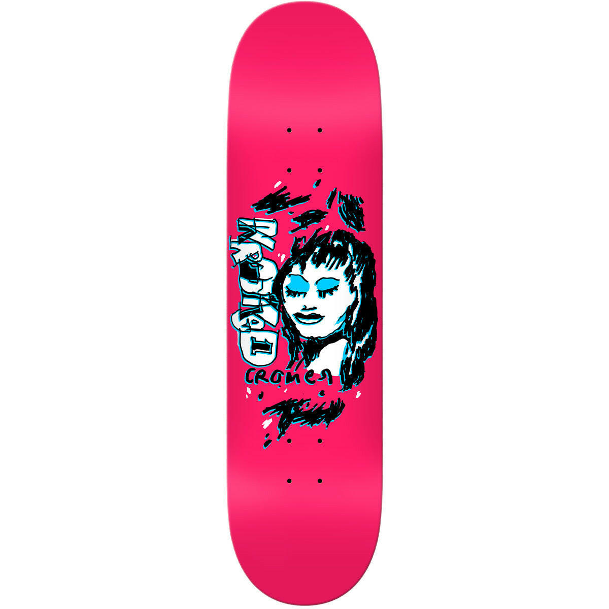 Krooked - Brad Cromer Pink & Blue 8.06 Skateboard Deck.