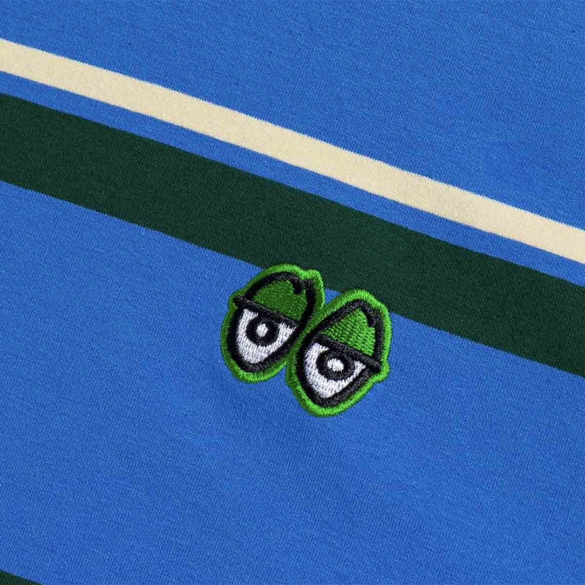 Krooked - Eyes Emb Stripe Tee Blue/Gree/White.