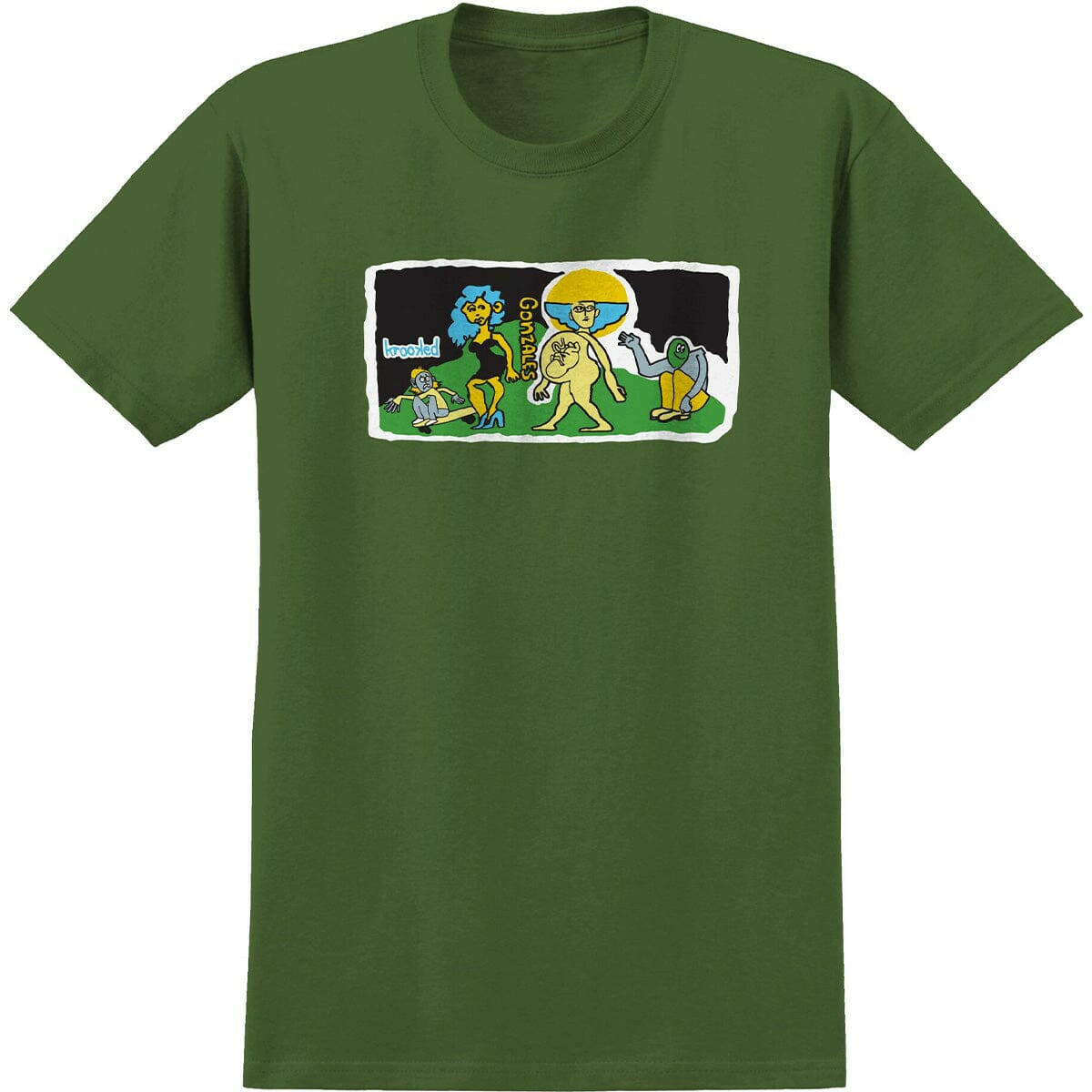 Krooked - Stroll Tee Military Green.