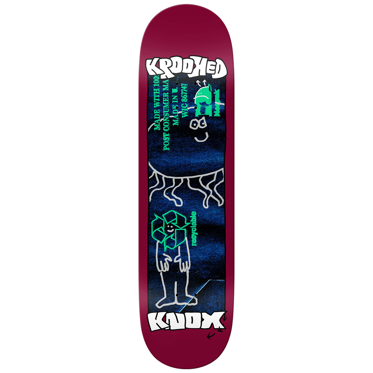 Krooked - Tom Knox Recycle 8.5 Skateboard Deck.