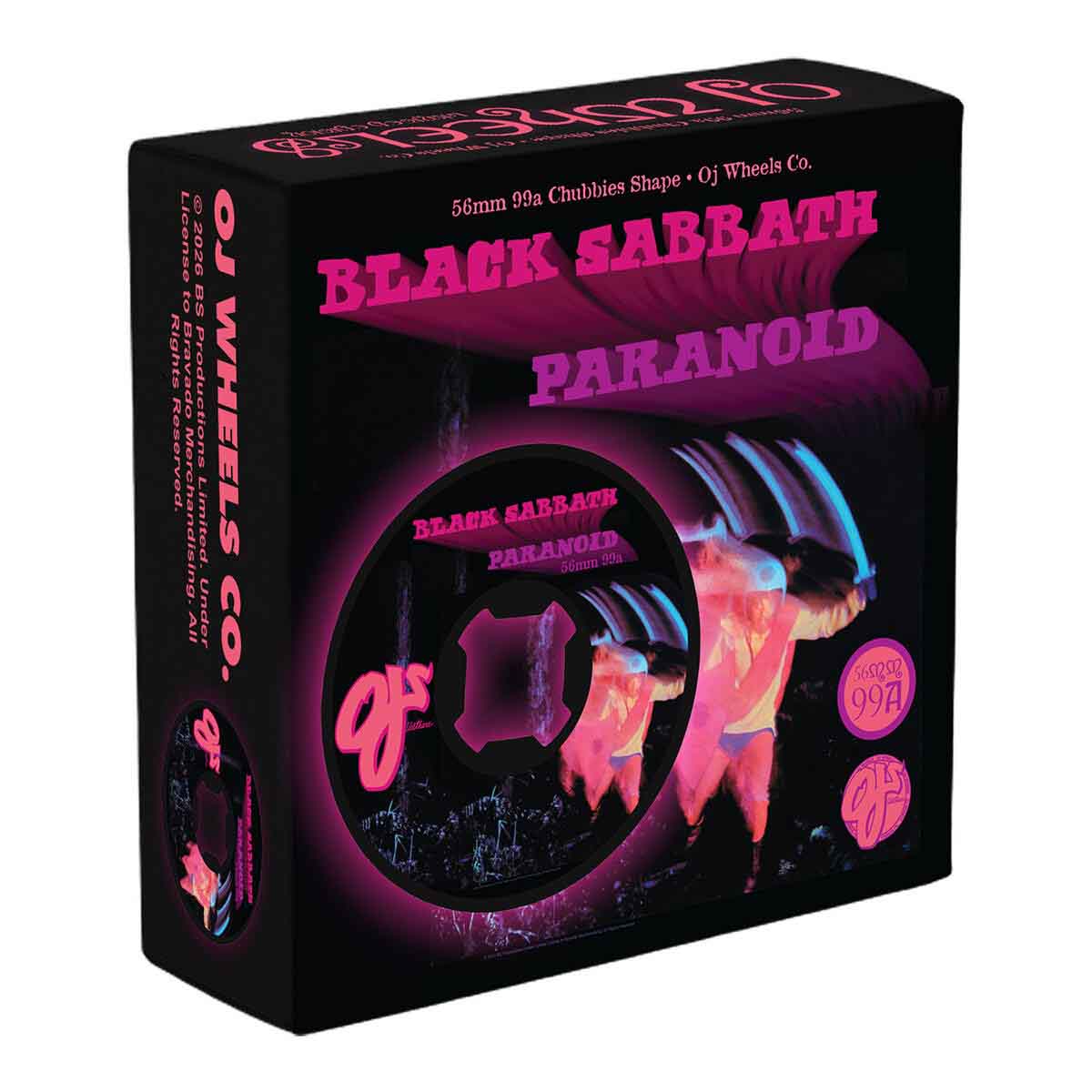 OJ Black Sabbath Paranoid Chubbies 56MM 99A Skateboard Wheels Packaging
