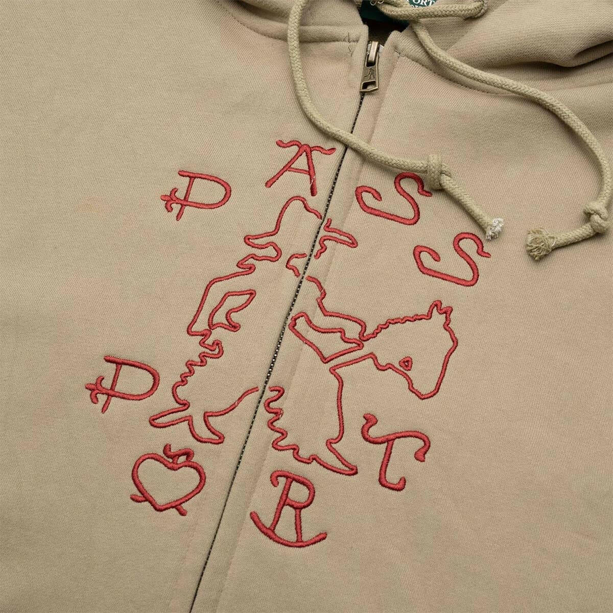 Pass~Port - Cowpoke Organic Fleece Zip Hoodie Khaki.