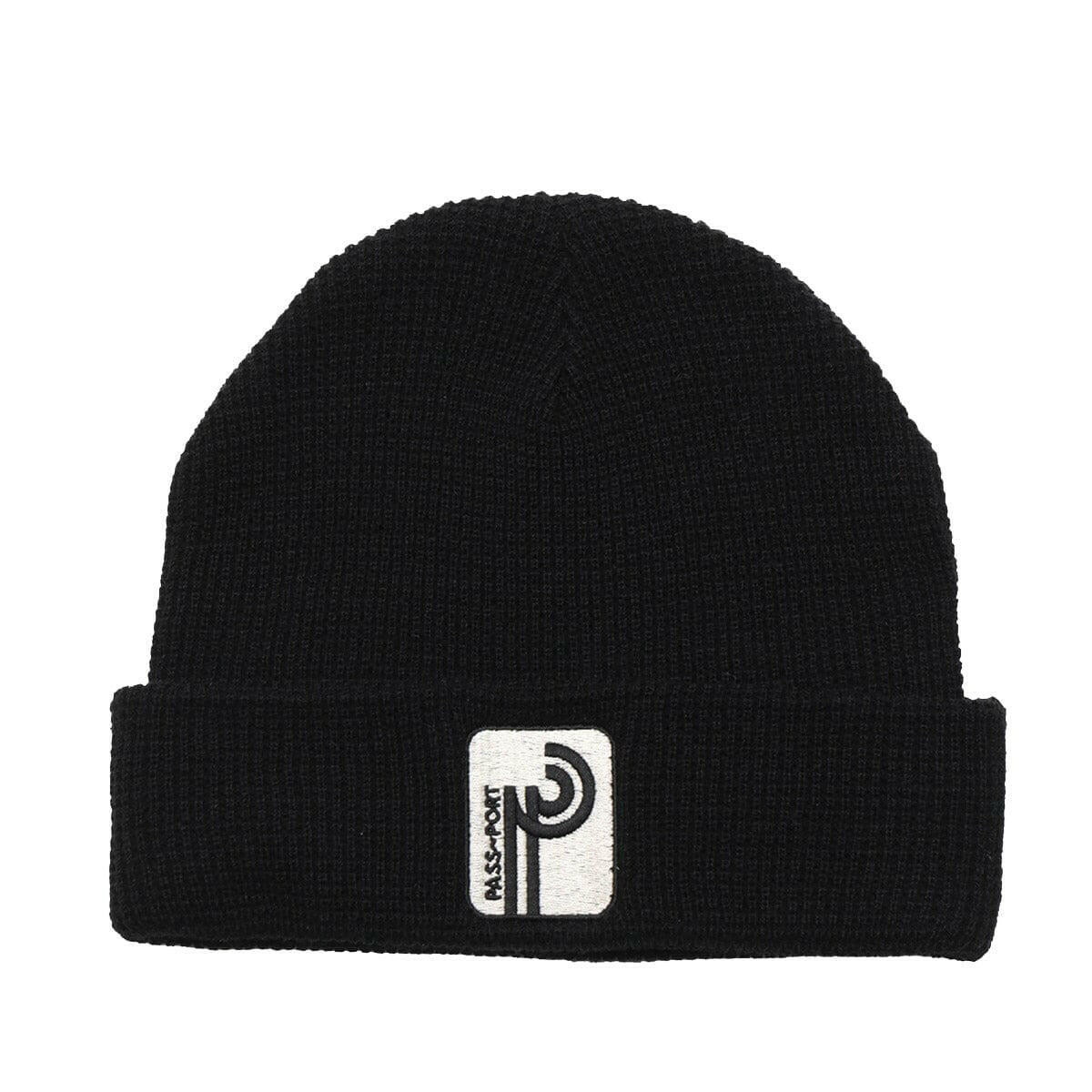 Pass~Port - Long Coin Waffle Knit Beanie Black.