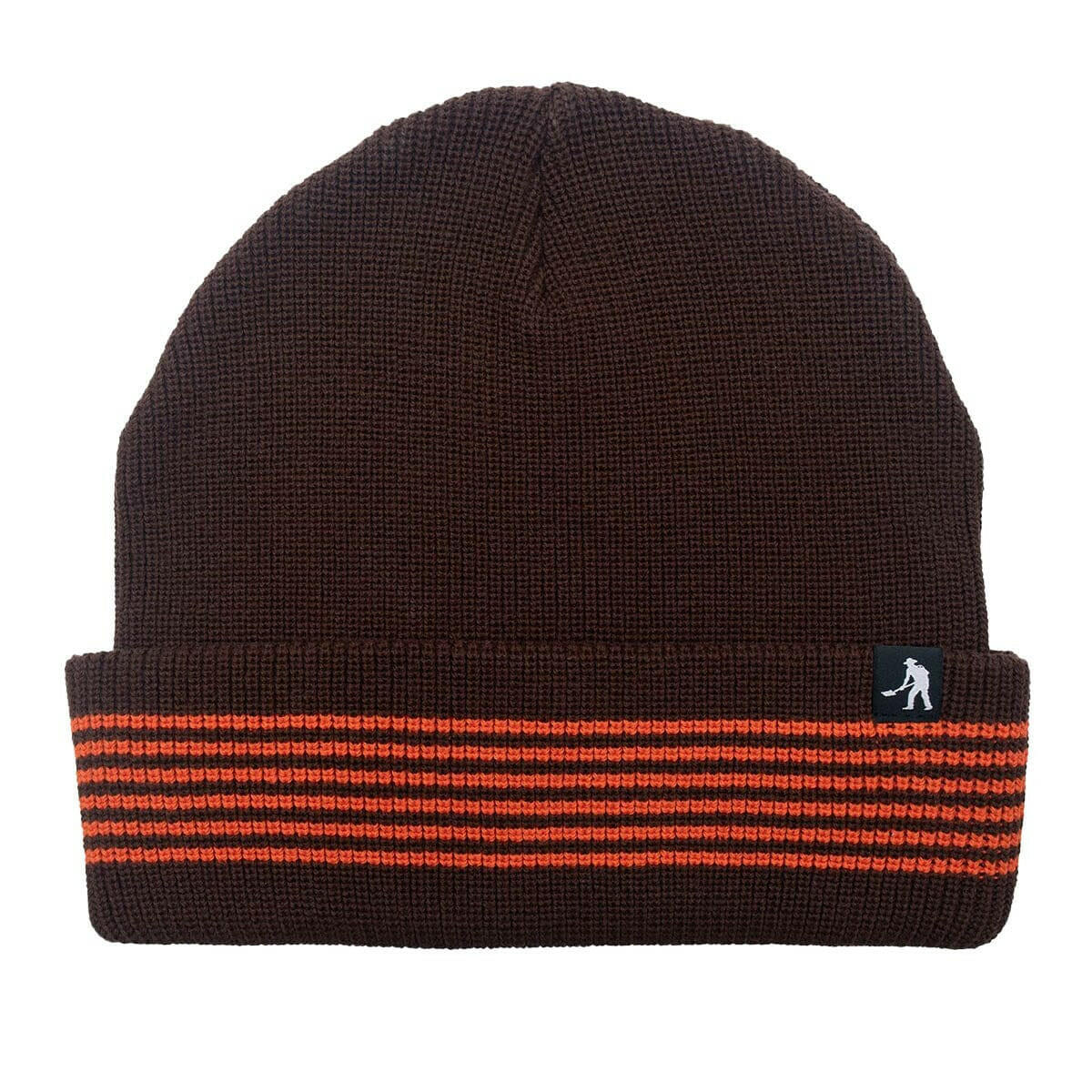 Pass~Port - Organic Cotton Stripe Knit Beanie Choc/Orange.