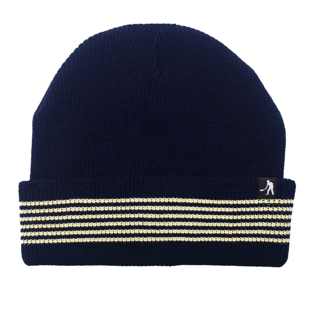 Pass~Port - Organic Cotton Stripe Knit Beanie Navy/Cream.