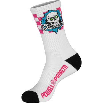 Powell Peralta - Ripper Cotton Socks Checker Blue/Pink/White.