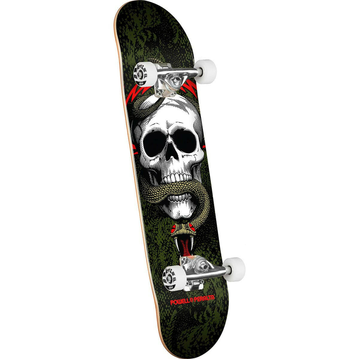 Powell Peralta - Skull & Snake Black/Green 8.25 Complete Skateboard.