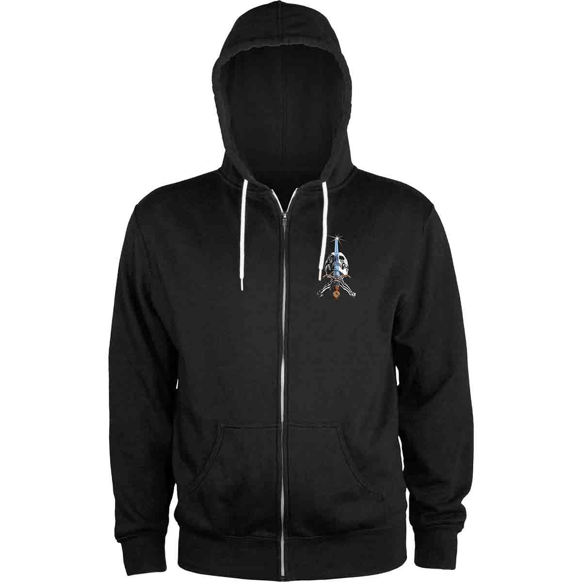 Powell Peralta Skull & Sword Hoodie Black Front
