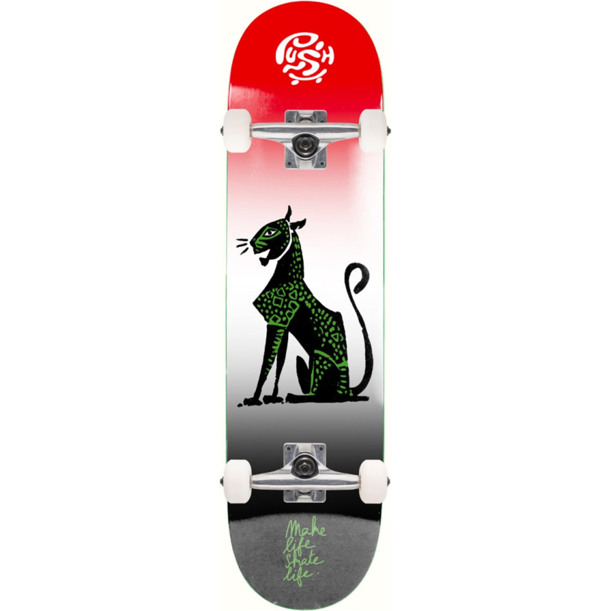 Push Iraq Suli 8.0 Complete Skateboard Red/White - front/graphic view
