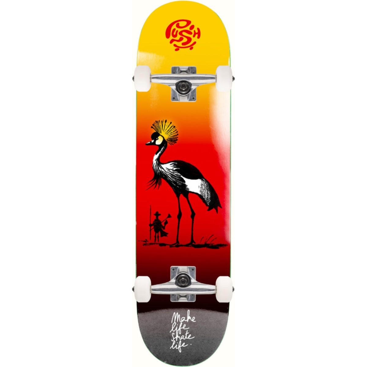 Push Uganda 7.75 Complete Skateboard Red/Yellow - front/graphic view