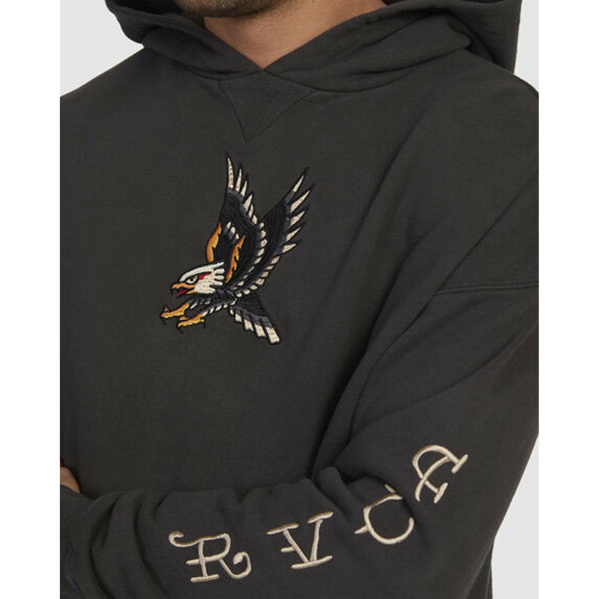 RVCA - Krak Eagle Hoodie Washed Black.