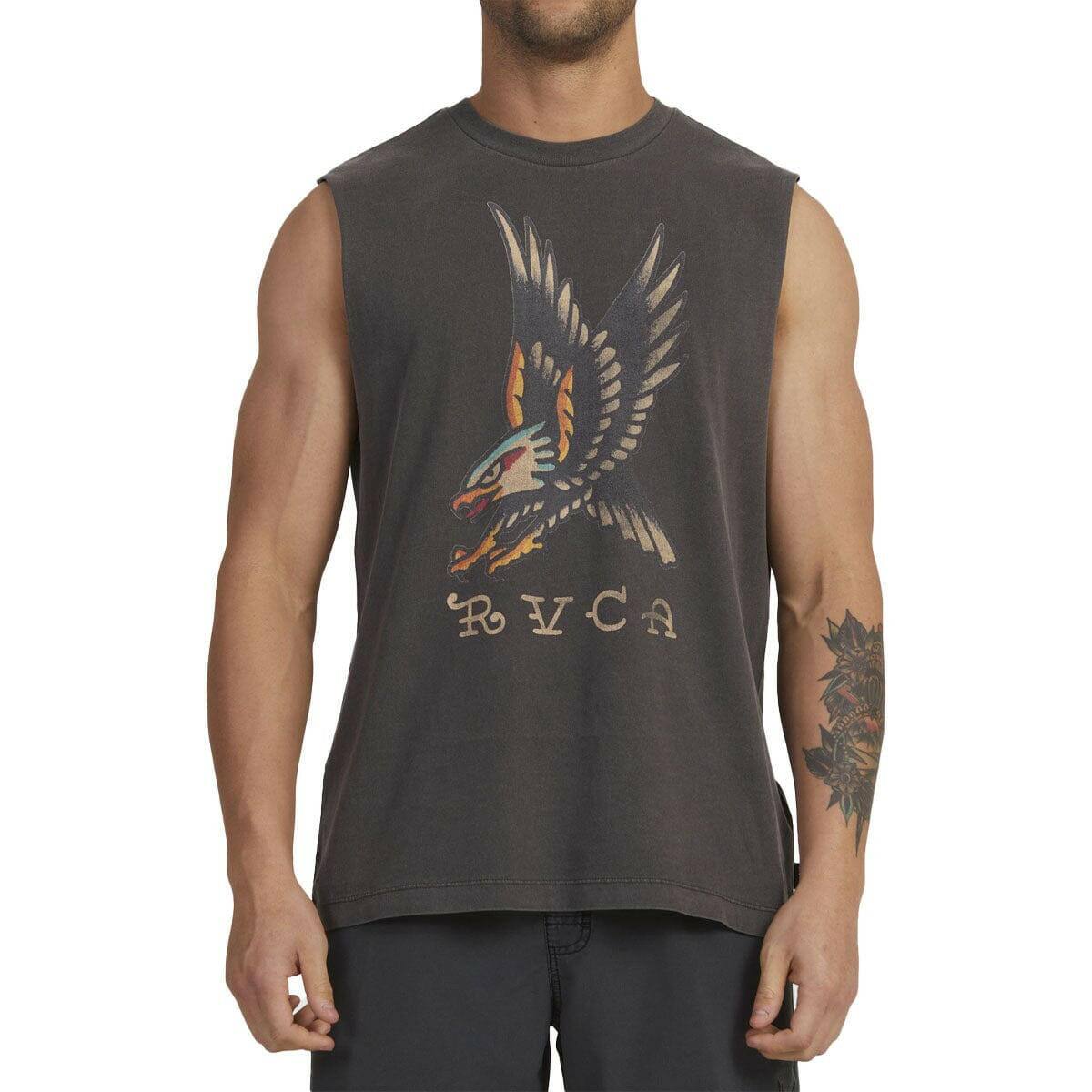 RVCA - Krak Eagle Muscle Washed Black.