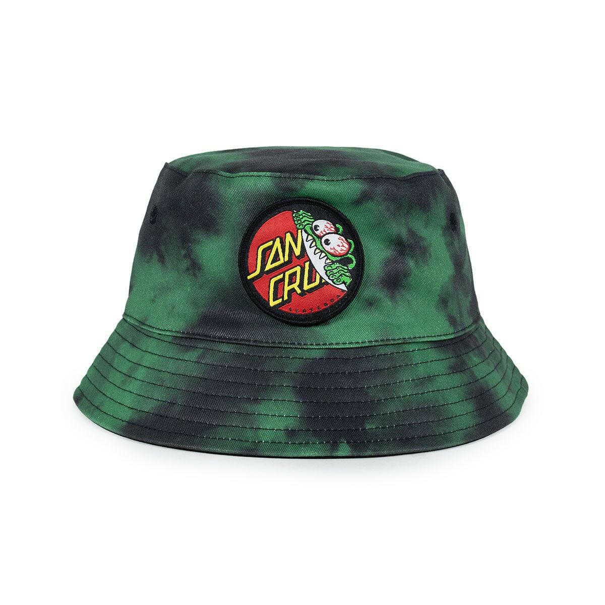 Santa Cruz - Beware Dot Youth Bucket Hat Green Tie Dye.