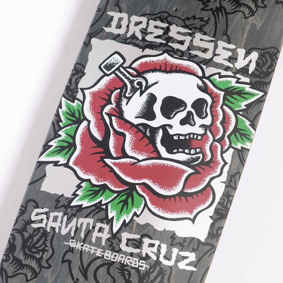 Santa Cruz Eric Dressen Skull Rose 9.25 Skateboard Deck Detail