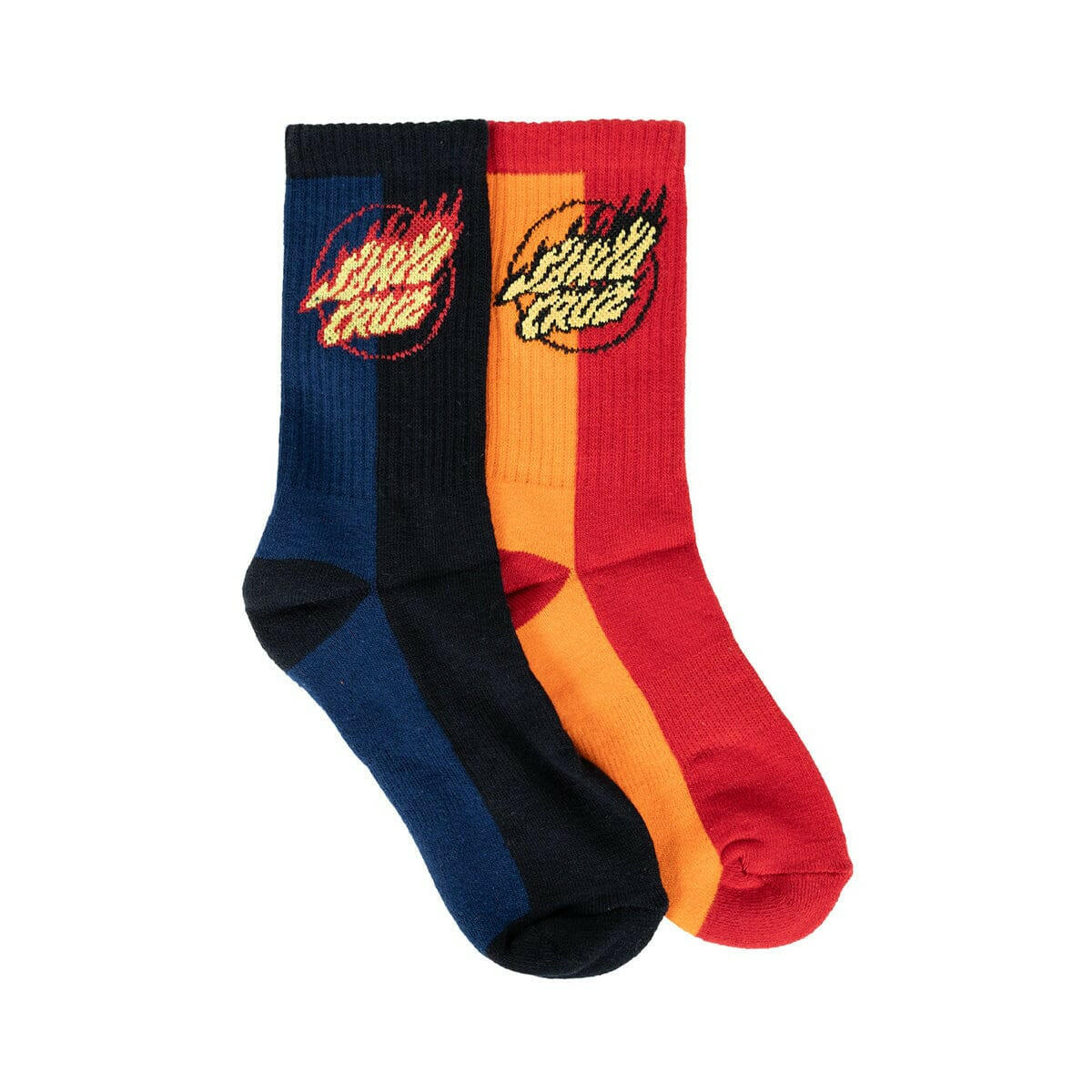 Santa Cruz - Flaming Dot Crew Youth Socks 2 Pack.