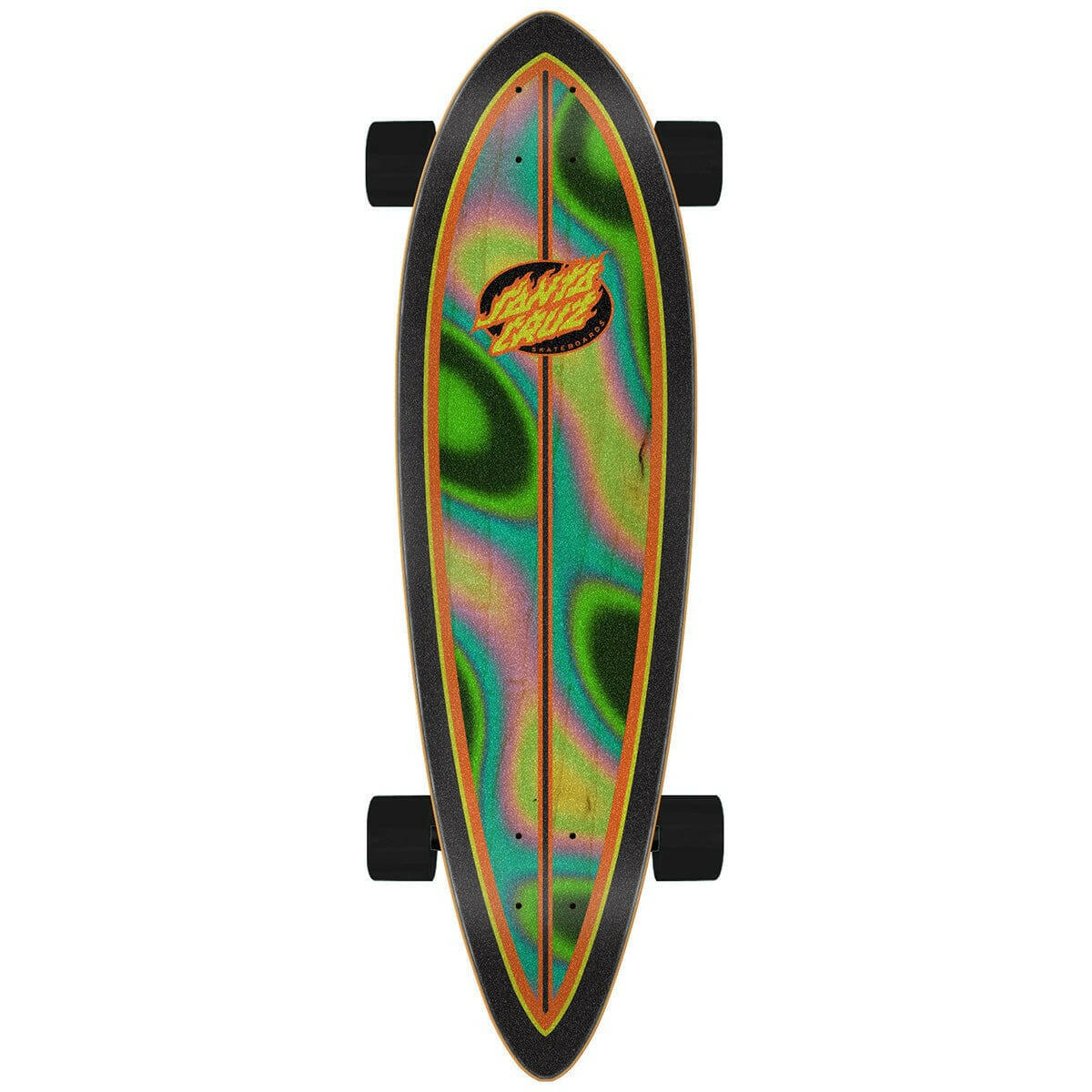 Santa Cruz - Oval Flame Lava Dot Pintail Cruiser 9.2 Complete Skateboard.
